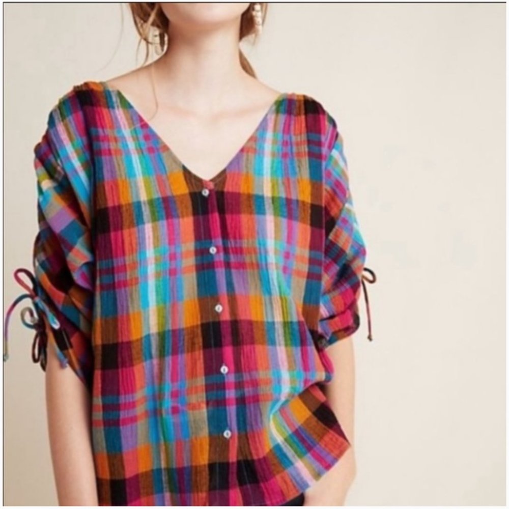 Maeve Plaid Summer Blouse